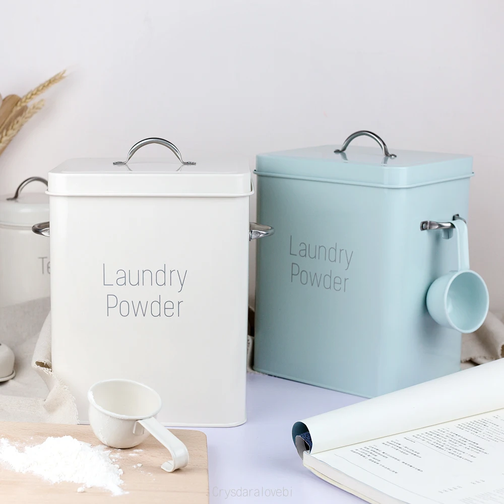 

Square Laundry Powder Storage Box for Home Bathing Using Decoration Rice Flour Grains Container with Sealed Moisture-Proof