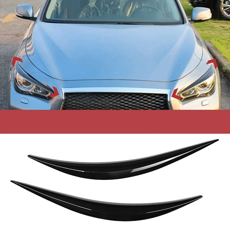 Couvercle de lumière de sauna de voiture, sourcils noirs brillants, décoration de lumière de sauna, adapté pour MF iti Q50 2014 2015 2016 2017 2