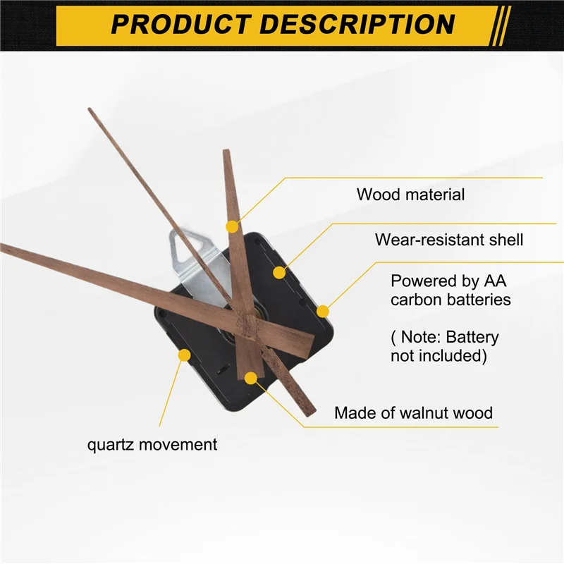 

Детали механизма кварцевых часов с 3 типами стрелок из орехового дерева, аксессуары для часов для ремонта часов