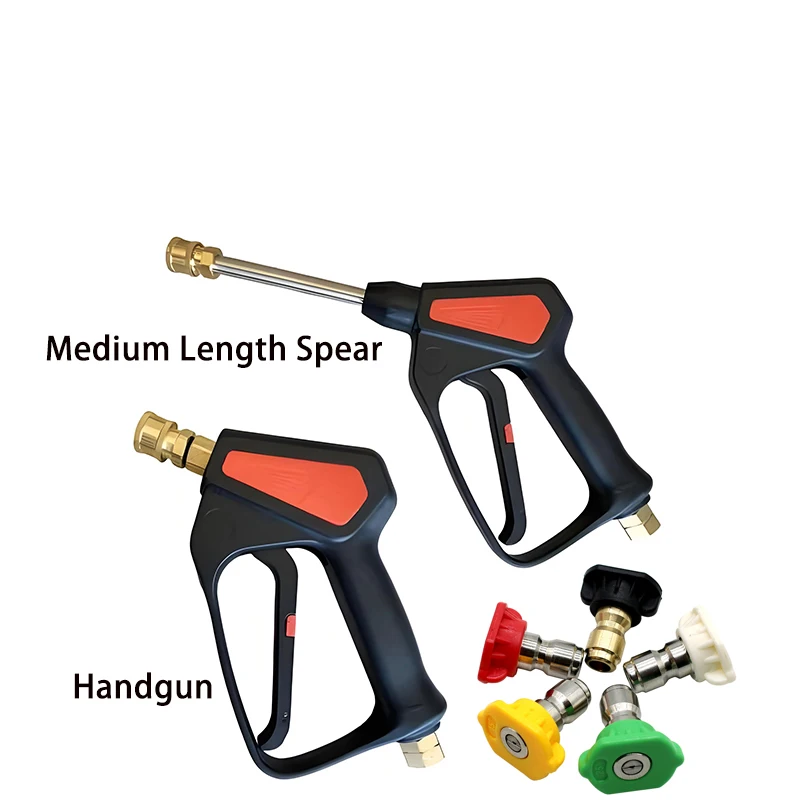 4000psi High-Pressure Quick Insertion Fan-Shaped Cleaning Machine Spray Gun With Quick Connection Color Nozzle 1/4 Movable Joint