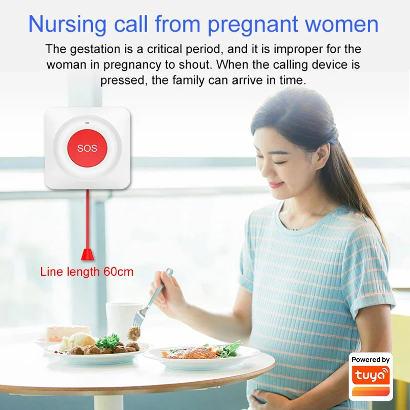Imagem -04 - Tuya Wifi Zigbee Inteligente Botão Sos sem Fio Cuidador Pager Telefone Alerta Transmissor Botão de Chamada de Emergência para Criança Paciente Idoso