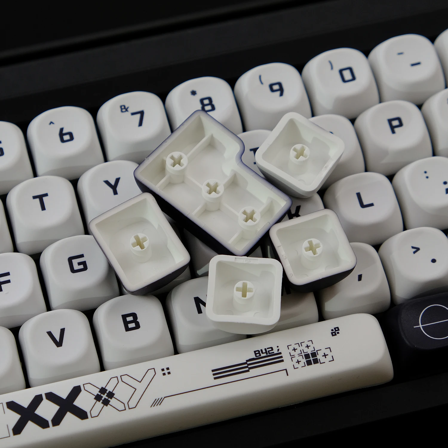 Imagem -04 - Kbdiy-keycaps Conjunto para Teclado Mecânico Gaming Print Stream Pbt Personalizado Iso 7u Moa Semelhante 140 Teclas Perfil Koa 61 68 84 Pbt