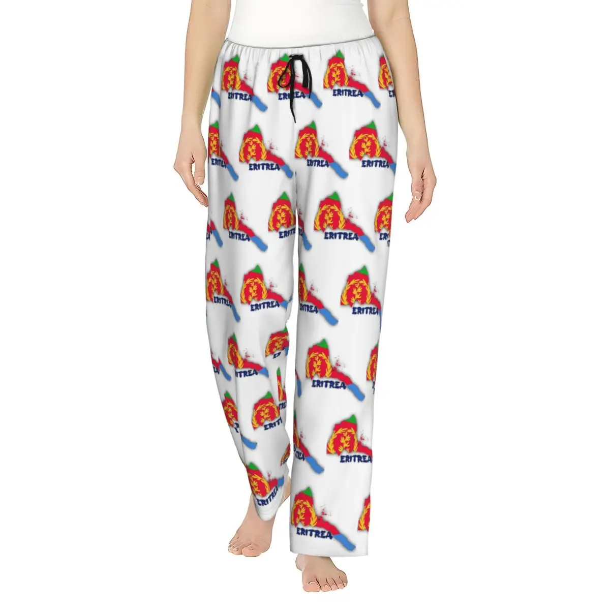 

Custom Flag Of Eritrea Women Pajama Pants Lounge Sleep Sleepwear Bottoms with Pockets