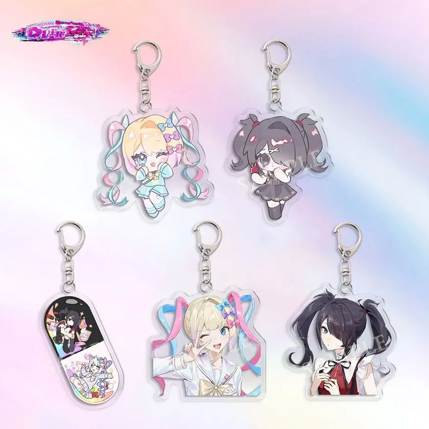 KAngel Amechan Anime Keychain Women Needy Girl Overdose Acrylic Key Chain Man Key Ring Bag Pendant Ornament NGO Accessories Gift