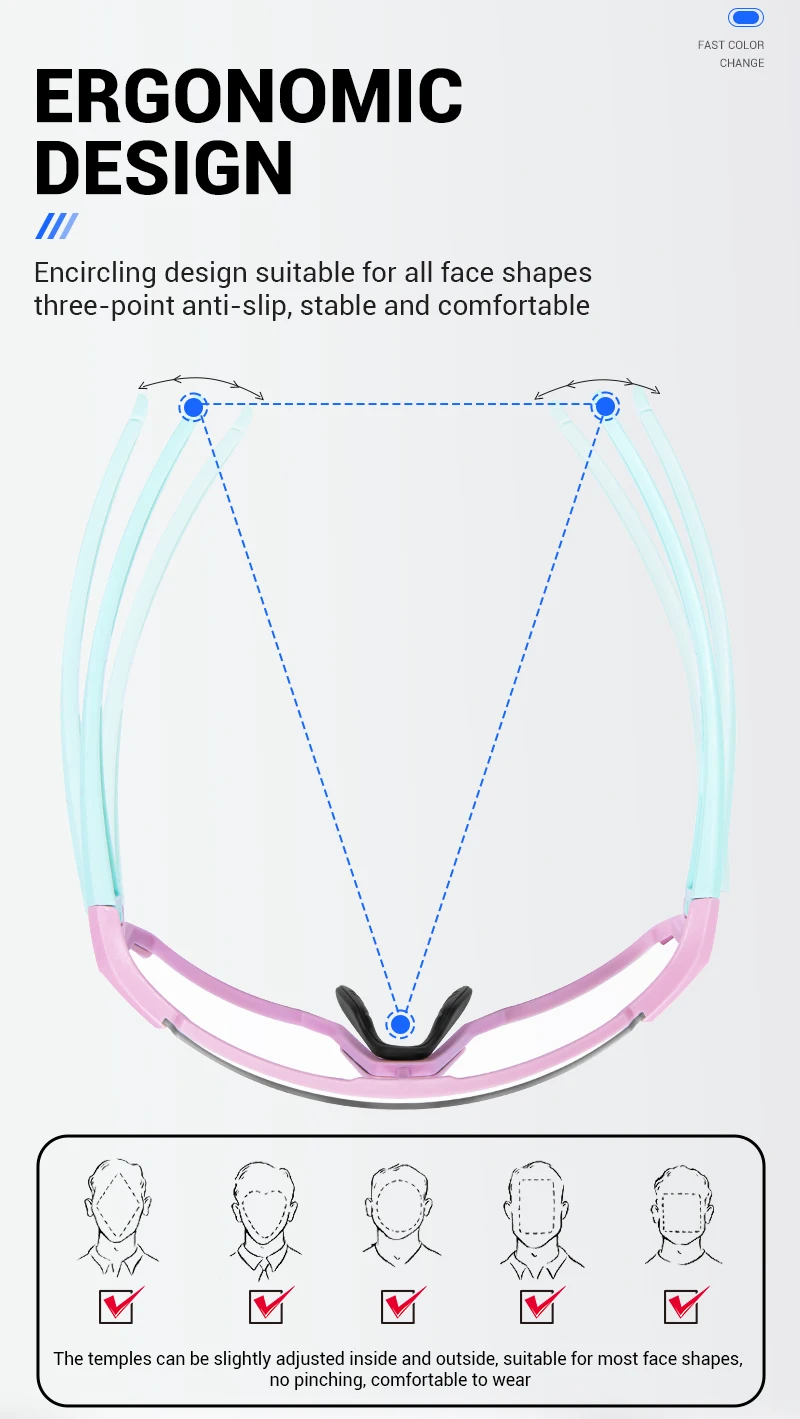 SCVCN Photochrome Radfahren Sonnenbrille Männer Frauen Gläser Fahrrad Sport Lauf Brille MTB UV400 Straße Laufen Wandern Brille – Detail 5