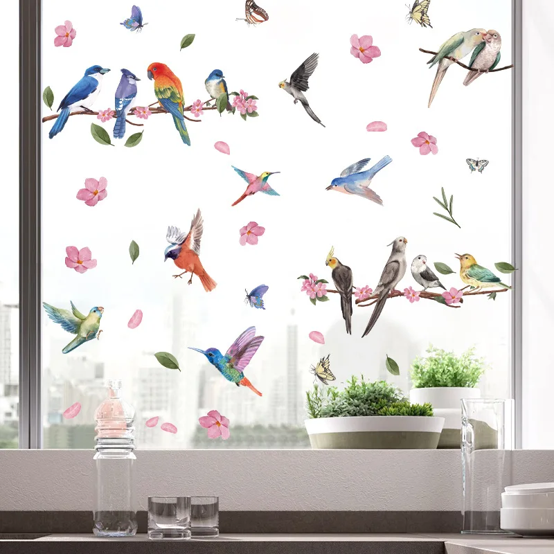 Colorful Glass Decor Windows Stickers Thin Static Clings Window Decals For Bird Strikes Wall Paper Home Decor Window Decor