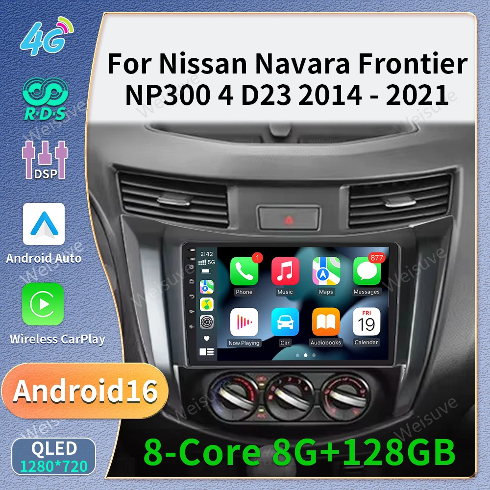 For Nissan NAVARA Frontier NP300 2014 - 2024 Android16 Car Radio Carplay AutoMultimedia GPS Video Player Stereo Head Unit Mfkj