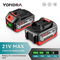 Batteria ricaricabile agli ioni di litio di ricambio 18V 6.0Ah con indicatore LED ad alta capacità per batteria per utensili elettrici Makita Cordless