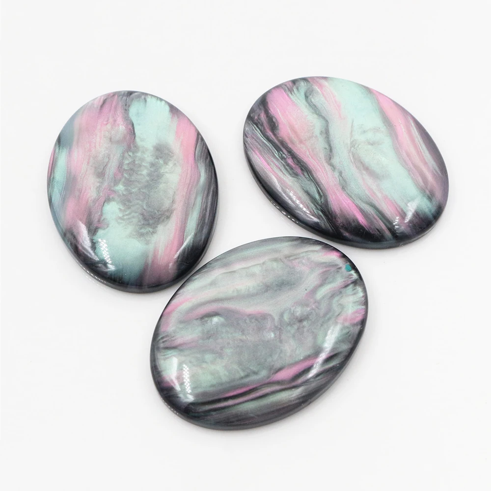 New Fashion 30x40mm 18X25mm 13x18mm Oval Black Shell Color Flat Back Resin Cabochons Cameo