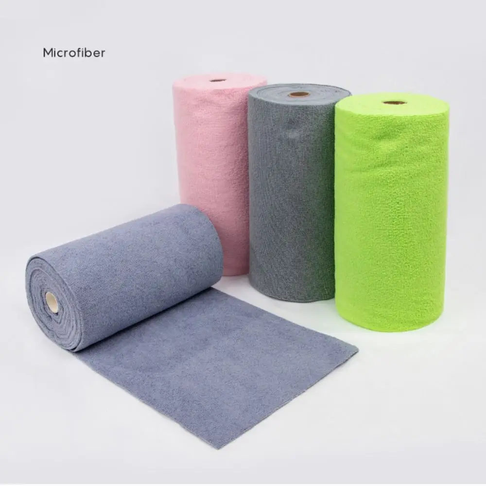 20PCS/Roll Absorbent Microfiber Towel Household Kitchen Replacement Non-stick Oil Dish Rags Reusable Cleaning Wipe