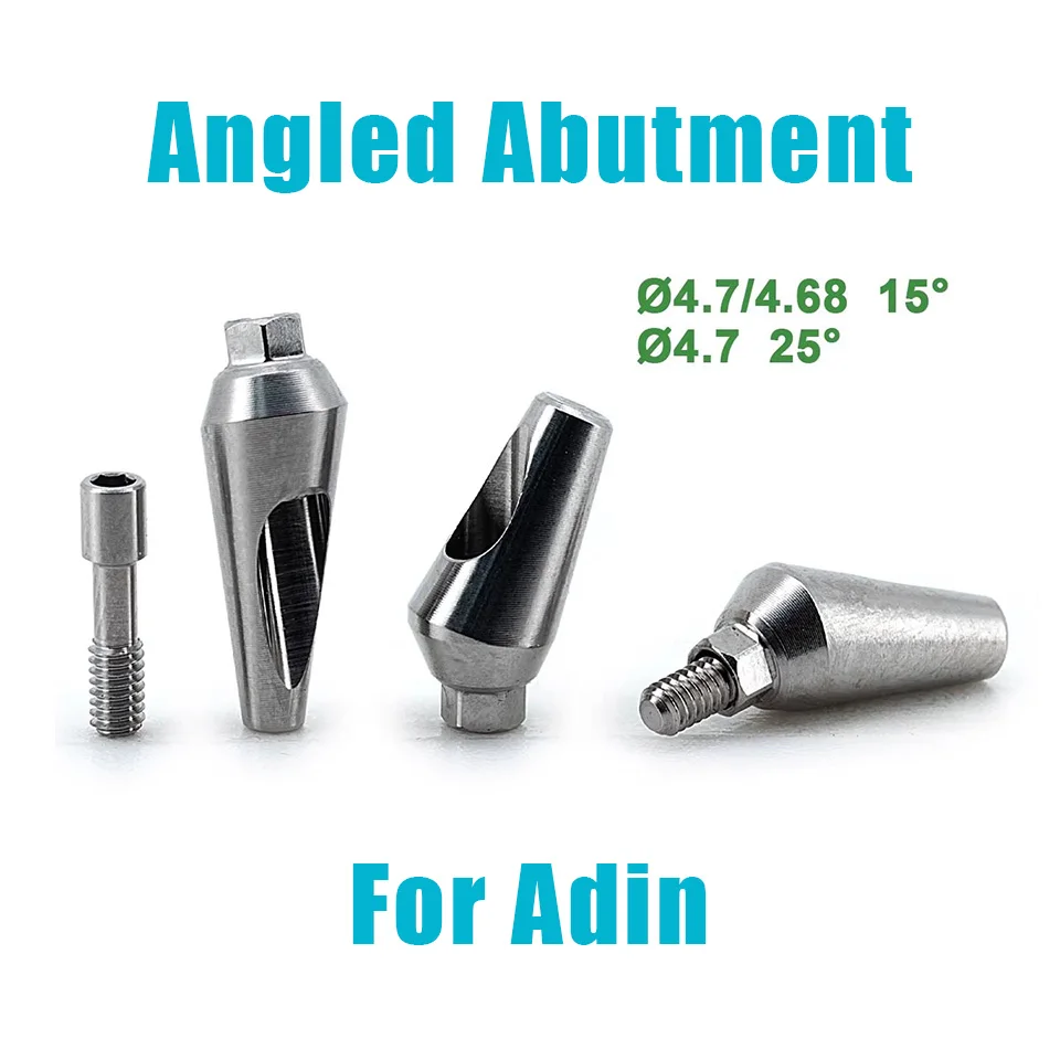 10Pcs Adin Compatible Dental Angled Abutment 15 25 Degree Titanium Screw Cement Retained Abutments Prosthetic Component OEM