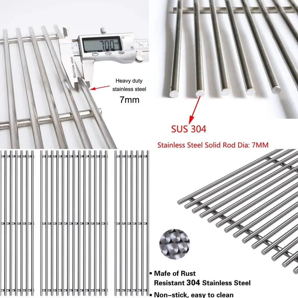 

3-Pack 16.9375 Stainless Steel Cooking Grates for Charbroil & Kenmore Grills