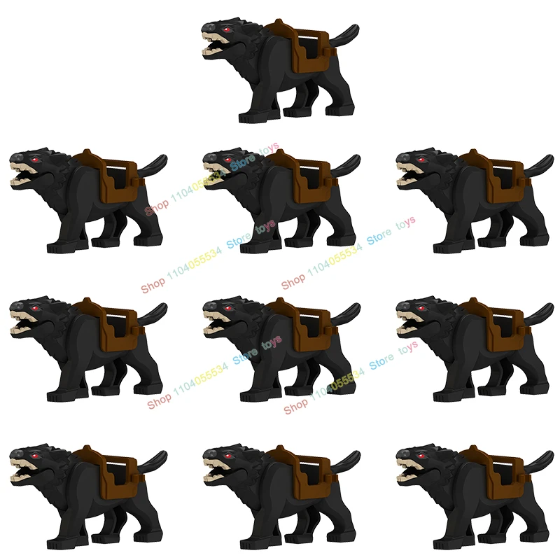 

MOC Medieval Animals Mounts Building Blocks Brown White Black Wolf Creative Models Accessories Puzzle Boys Toy Birthday Gifts
