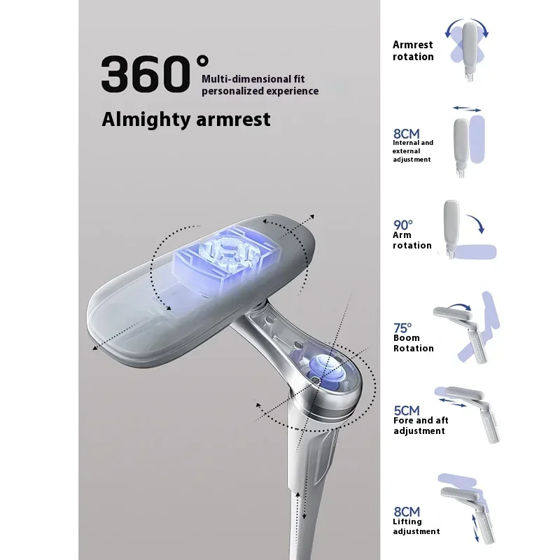 كرسي بعجلات بدواسة مريح لدعم الظهر 8D مسند ذراع آلي 360 درجة °   دوران مريح أثاث المكاتب سيلا Ergonovka