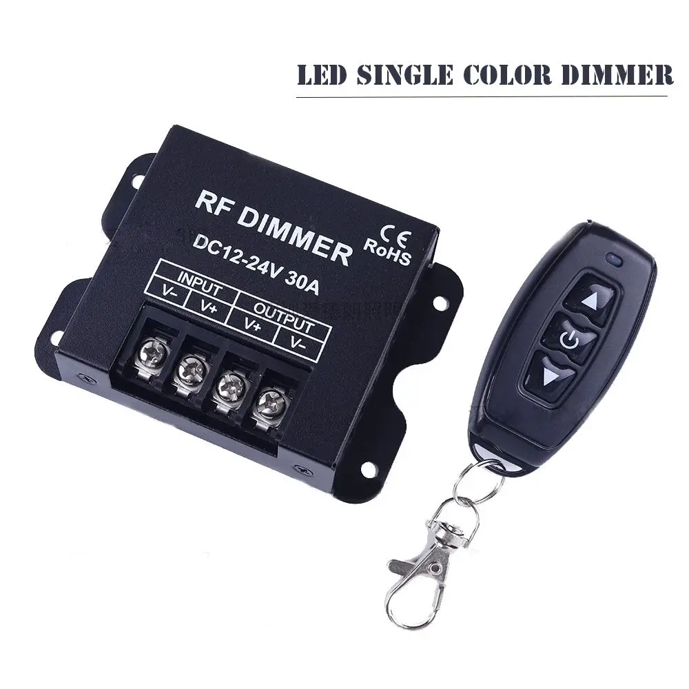 DC12V - 24V 8A LED Single Color Dimmer With RF Remote Controller Brightness Control For LED Spot Lamp Recessed Strip light