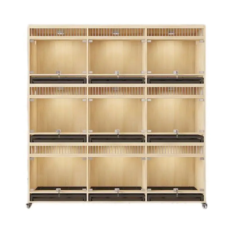 Hot New Multi-Color Lockable Doors & Feeding Access Customizable Premium Pet House Display Cabinet for Pet Shops