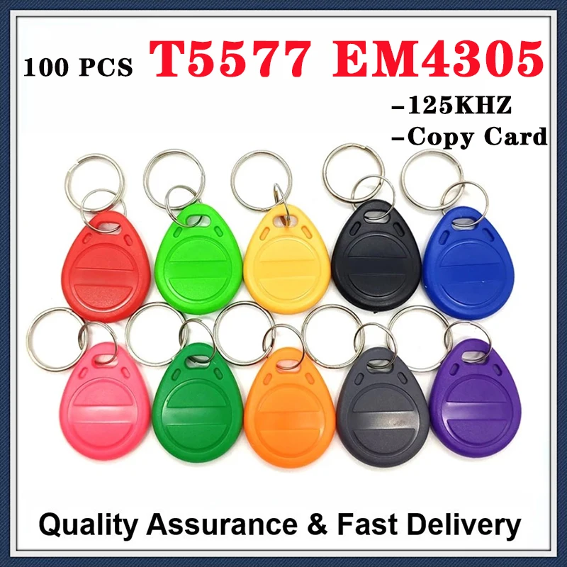 

100pcs/Lot RFID Tag 125Khz Copy Cards Re-Writable T5577 EM4305 RFID Copy Card Access Control Smart Card Can Copy All The ID Card