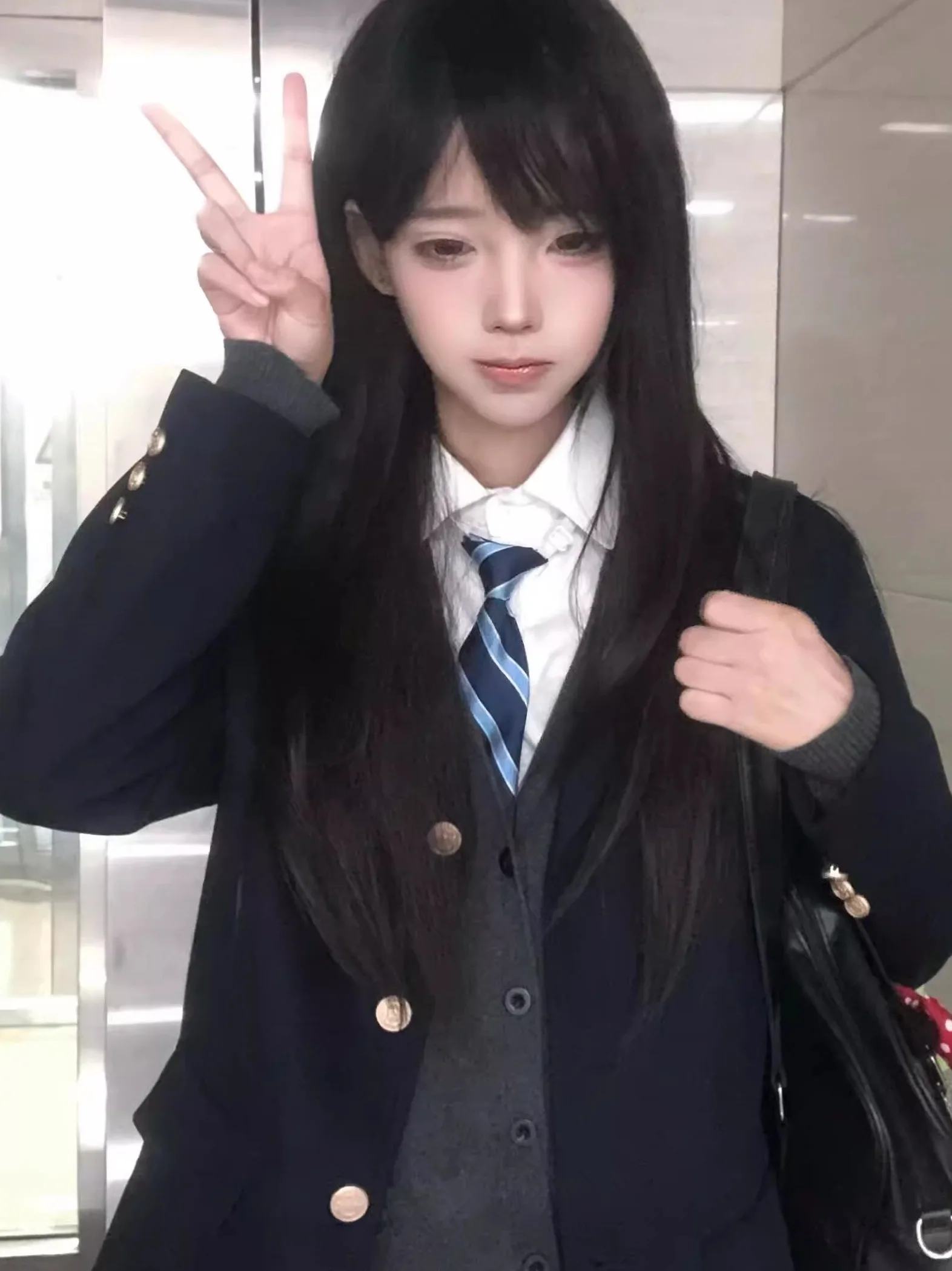 

Оригинальный дизайн: женский костюмный пиджак в стиле JK, универсальная верхняя одежда с пуговицами, черный/индиго