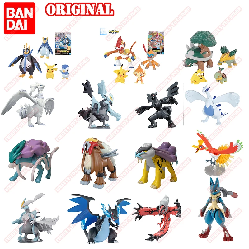 

BANDAI Original Pokemon Animation Peripheral Toys Mega Lucario Kyurem Assembly Movable Anime Action Model Figures Collection