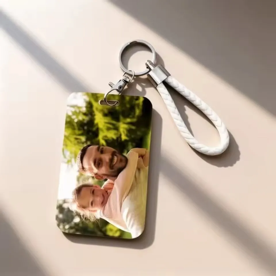 Bulk Order DIY Photo ID Card Holder Personalized Badge Case With Braided Keychain Strap Cover For Student Bus Work Festival Gift