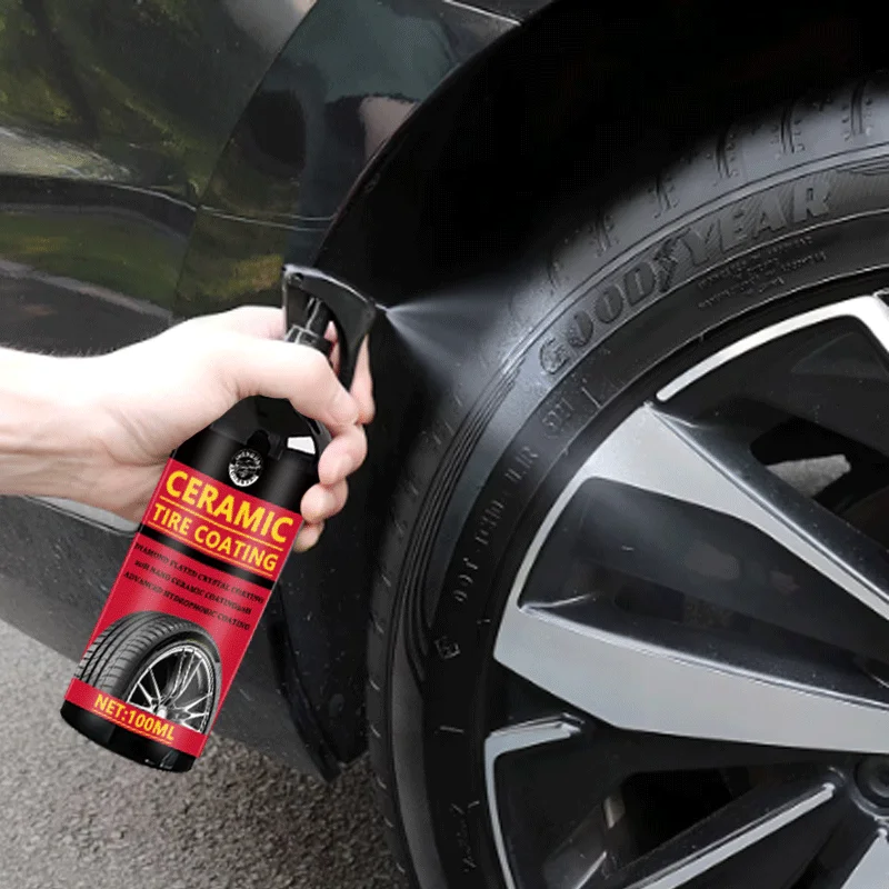 Ceramic Tire Coating Shine Spray Tyre Gloss Plastic Rubber Wheel Restorer Long Lasting Hydrophobic Cleaner Seal Wax