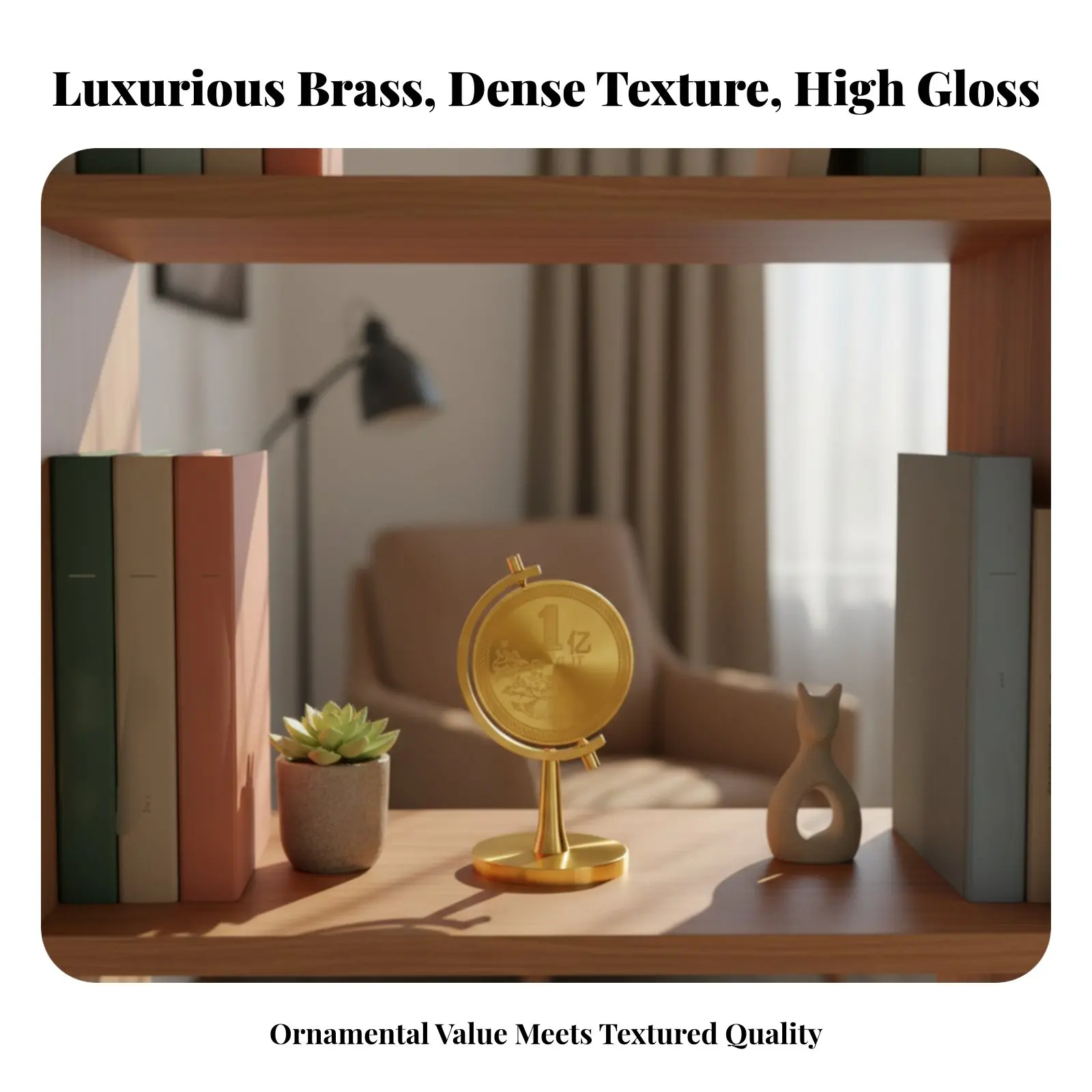 

Вращающийся глобус из латуни, декоративный, на тему богатства, настольная игрушка, подарок для офиса