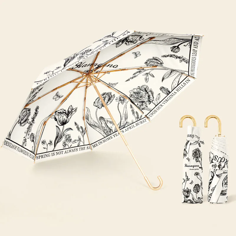 Creative Flower Umbrella Double Layers Umbrella Men Women 3-Folding UV Sun Protection Parasol Umbrella Sombrillas De Papel Boda