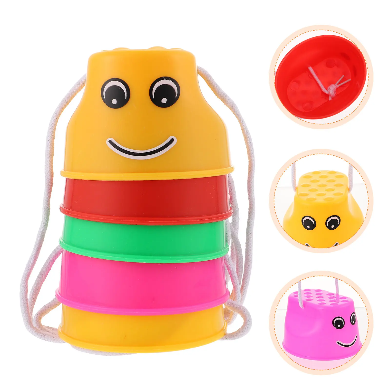 

Набор из 5 детских высоких ходунков для интерактивных уличных спортивных тренировок, пластиковые, с милым узором-смайликом, для развития координации