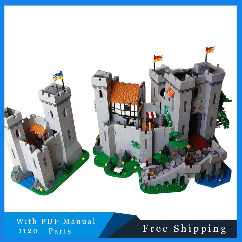 1120pcs MOC Building Blocks Keep and Low Courtyard Extension Assemble Bricks Castle Model Display Collection Creative Toys Gifts