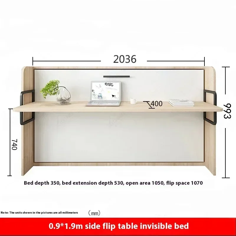 Multifunctional Invisible Desk Bed Bookcase Rotary Rollover Bed Wardrobe Integrated Jue Murphy Bed bedroom set furniture view 5