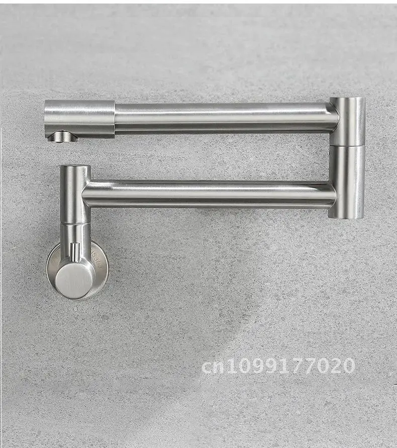 الفولاذ المقاوم للصدأ خالية من الرصاص الحائط لمط صنبور طوي موقد بالوعة المطبخ صنبور واحد ثقب الباردة صنبور واحد صنبور واحد