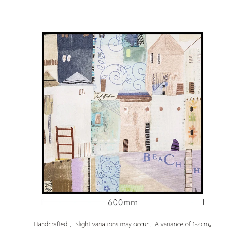 Fairy Tale Town Suzhou Embroidery 60x60 Size Two Paintings Room Decoration Embroidery Painting