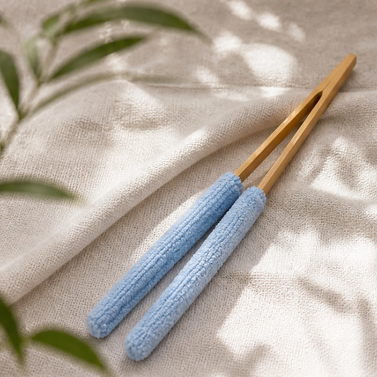 Reusable Fiber Blind Duster Tool Bamboo Handle Detachable Sleeves for Window Blind Cleaning Vent Shutter Narrow Space Dusting