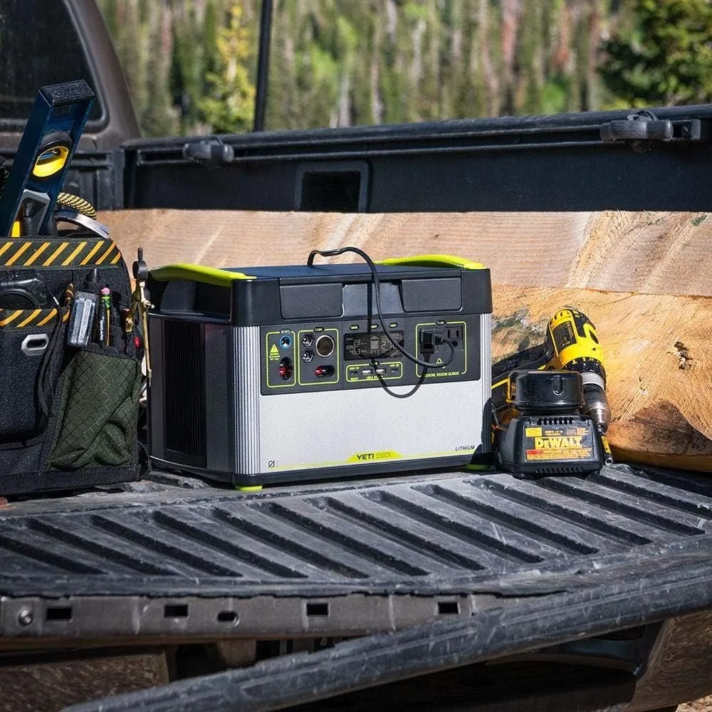 Portable power station - Yeti 1500X, 1516 watt hour battery capacity, USB port, and AC inverter - rechargeable solar generator