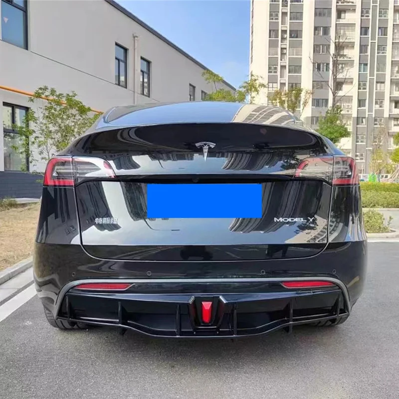 For 2016 -2023 Tesla Model Y/ Model 3 Rear Bumper Diffuser Splitter Spoiler Lip Bodykit Black Carbon Tuning Accessories Part