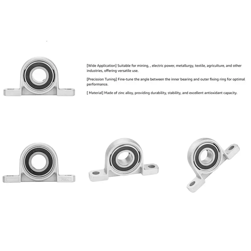 KYCOR-Zinc Alloy Metal 20Mm Inner Diameter Pillow Block Bearings Housing 5 Pcs Ball For Industrial Equipment