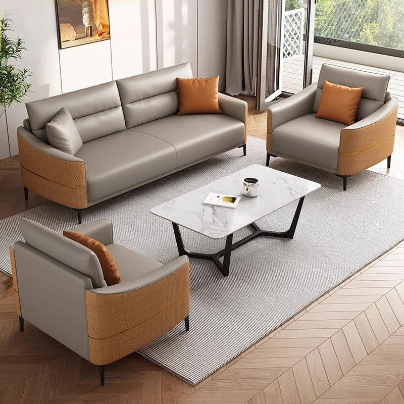 Casual Three-Person Modular Sectional Office Sofa Set Versatile Small Business Meeting Rooms Reception Living Room Hotel