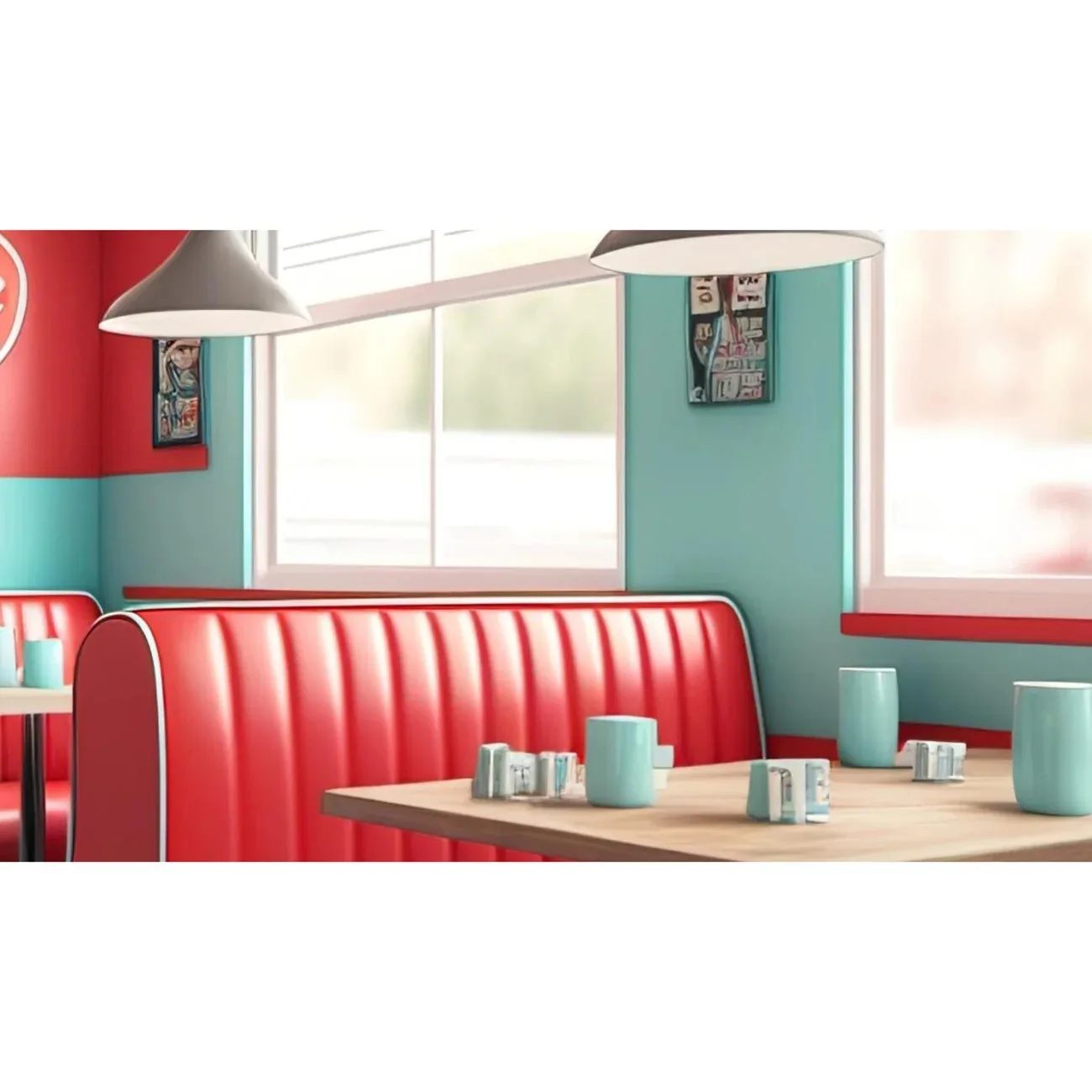 Retro Restaurant 1950s Vintage Diner Fast Food Backdrops Cafe Soda Shop Dining Family Portrait Backgrounds Birthday Party Decor