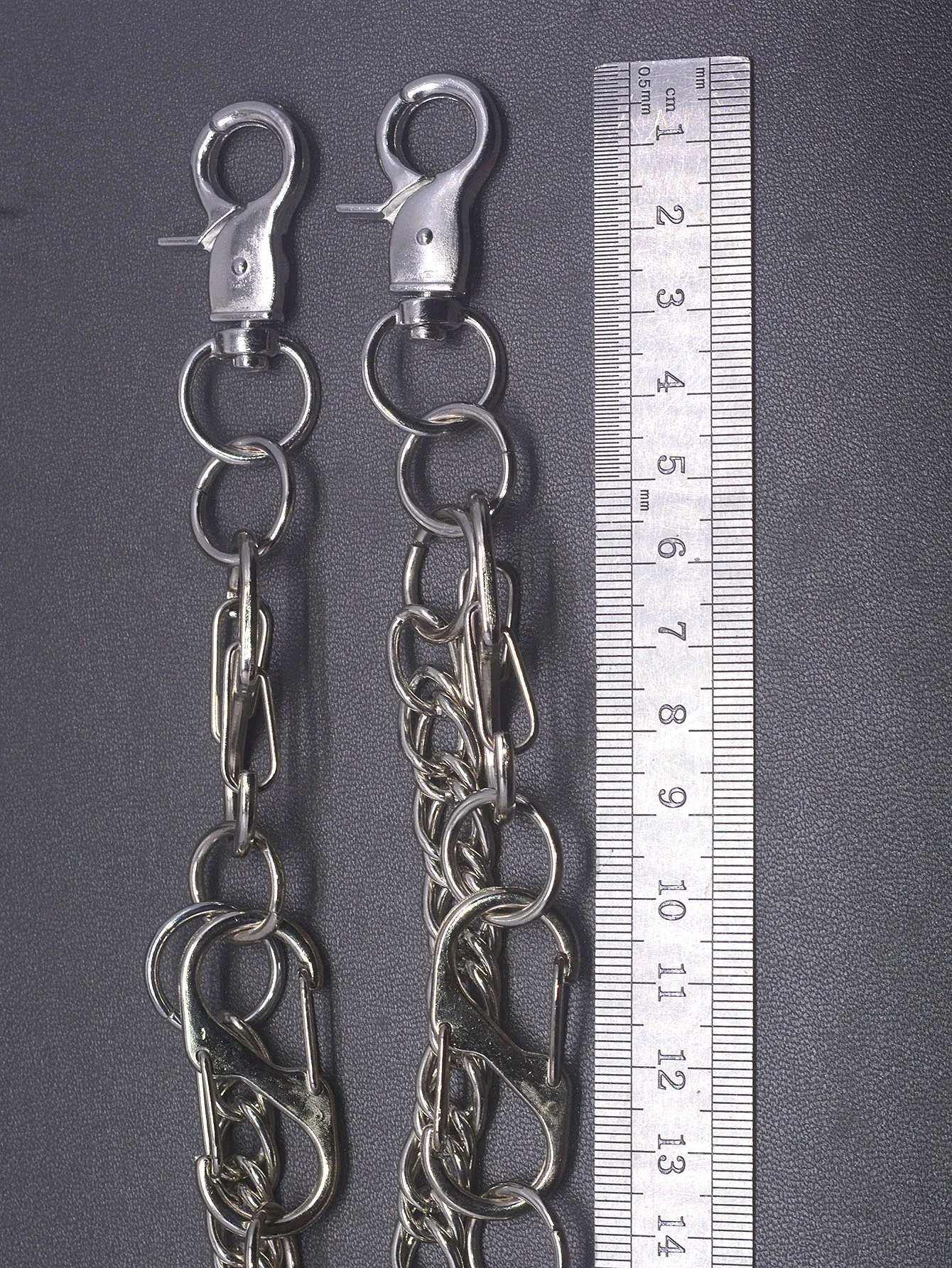 Double Layer Spring Jeans Wallet with Waist Curl S Link Chain Keychain - New Design EDC Gift