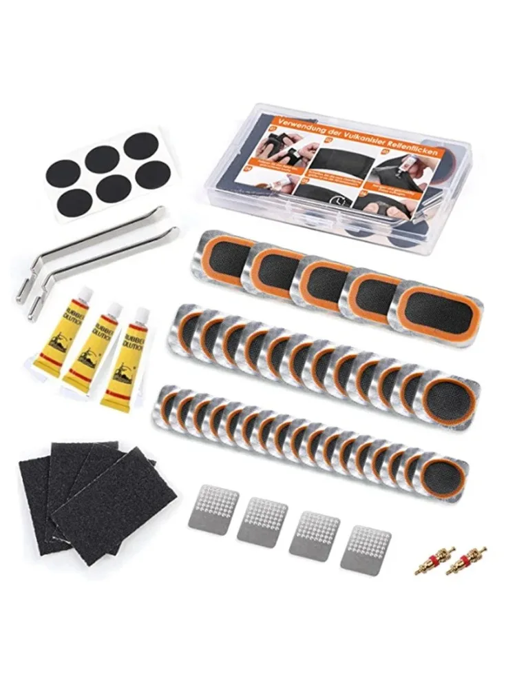 AliExpress UK Portable Bicycle Flat Tire Repair Kit - Quick-Dry Rubber Patches, Glue Set for MTB & Road Bike Inner Tubes