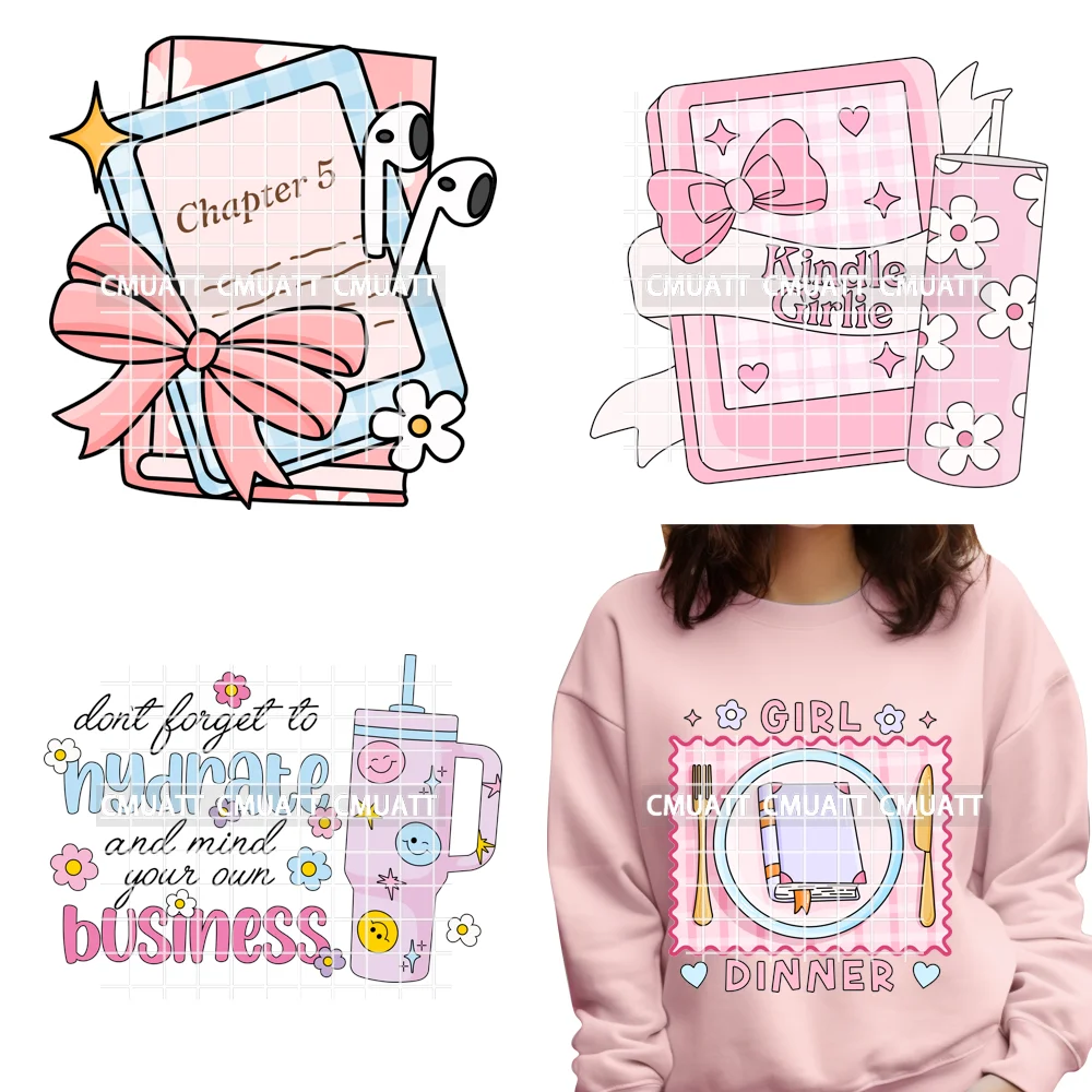 

Cute Book Lovers Club Coquette Kindle Romance Bookish Reading Inspirational Sayings Iron on DTF Transfers Stickers for Clothes