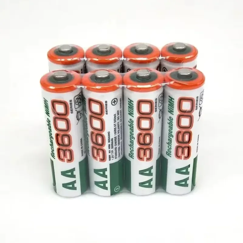 100% New AA 1.2Vbattery 3600mAh rechargeable battery, 1.2V Ni-MH AA battery, suitable for clocks, mice,computers