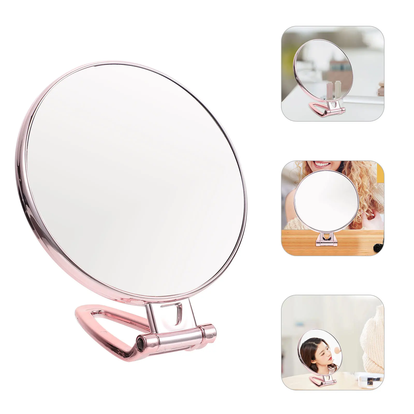 Double Sided 3X Magnifying Handheld Mirror Premium Desktop Mirror for Makeup Shaving Plucking Swivel Standing Tabletop