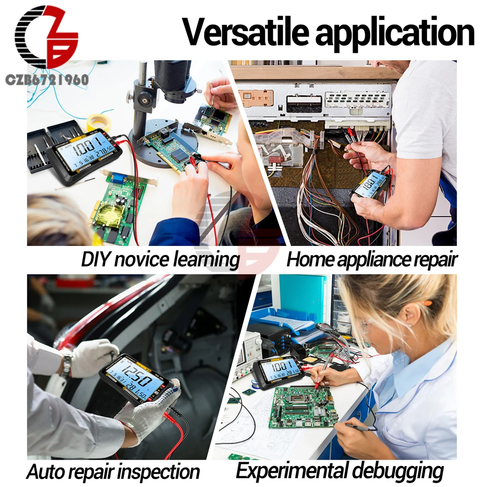 Digital Smart Multimeter Transistor Testers AC/DC True RMS Auto Electrical Capacitance Meter Voltmeter Current Voltage Tester