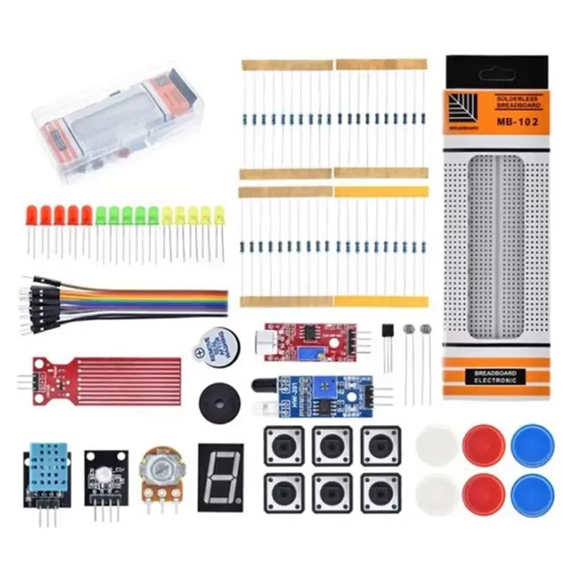 

Y22A-For UNO R3 Development Board Getting Started Easy Learning Kit 830 Hole Breadboard Parts Accessories Kit Starter Kit,A