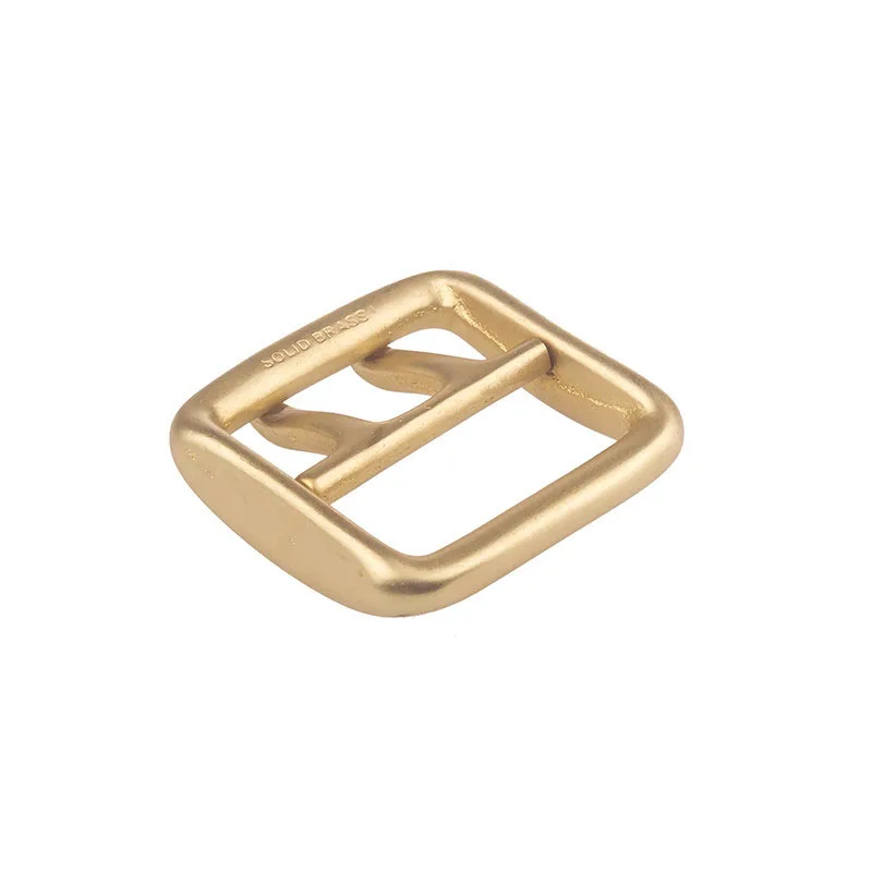 1Pcs 40mm Solid brass Belt Buckle Double Pin two pins 2 Prongs DIY Leathercraft Hardware Buckles