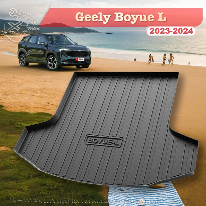 

For Geely Boyue L 2023 TPE Custom Fit Car Trunk Mat All Season Black Cargo Mat 3D Shaped Laser Measured Trunk Liners