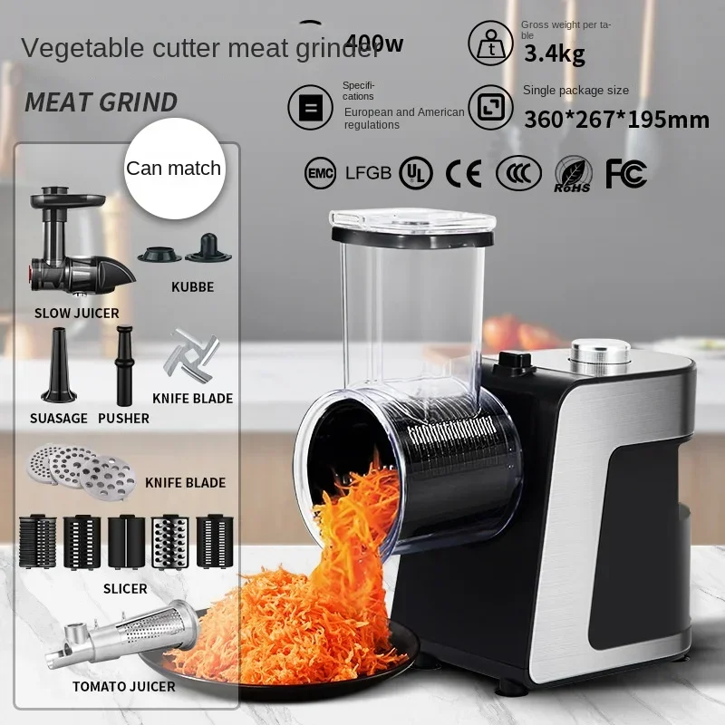 

Vegetable Cutter Household Slicing and Shredding Artifact Electric Drum Potato Shredder Small Meat Grinder Enema Machine