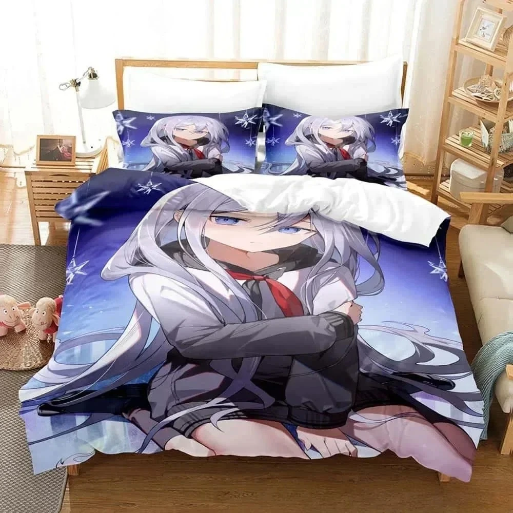 

3D Anime Kawaii Girls Yoisaki Kanade Bedding Set Printed With Pillowcase Bed Duvet Cover Soft Queen King Size Bedclothes Home