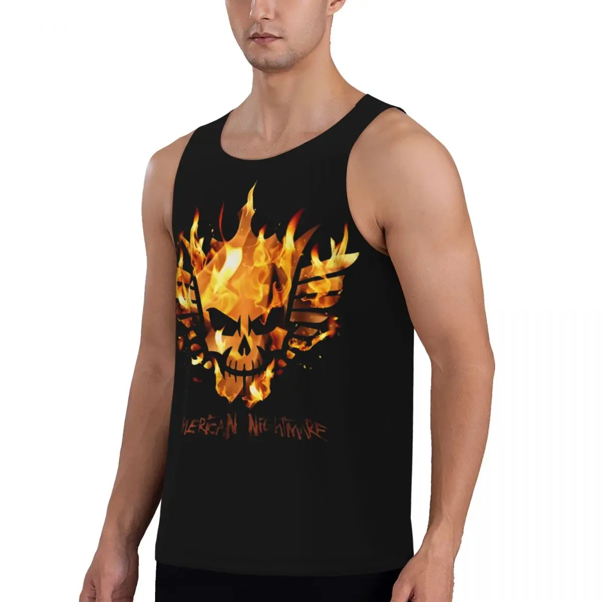 كودي رودس النار مطالبة المملكة الخاصة بك الرجال الصالة الرياضية اللياقة البدنية أكمام القمم البوليستر كمال الاجسام تانك القمم صدرة للجري